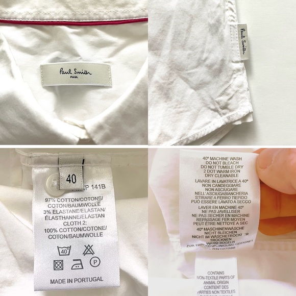 Paul Smith Essential Classic White Dress Shirt Button Down *Flaw - Picture 3 of 14